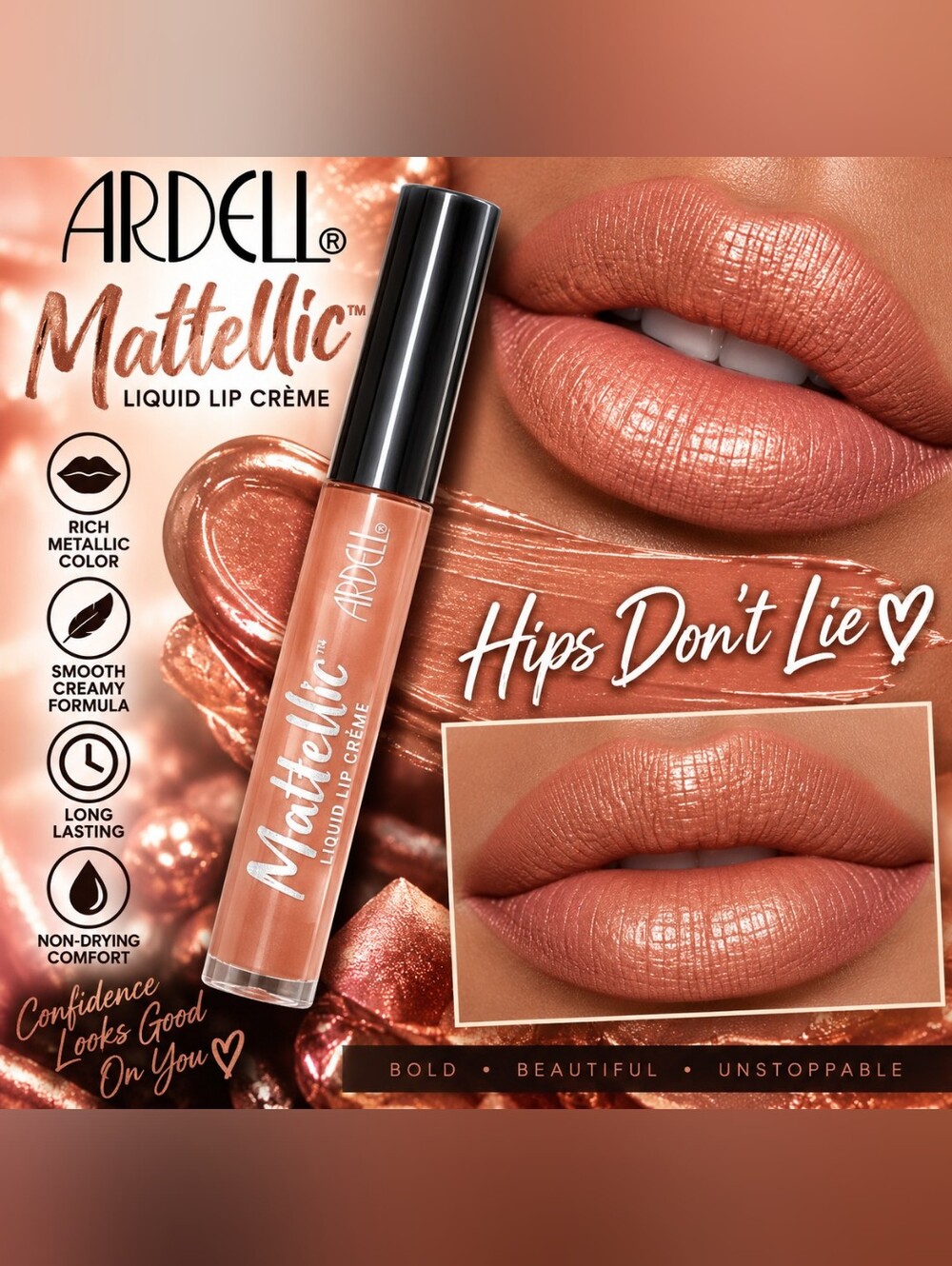 Ardell Mattellic Liquid Lip Crème — Rose Gold Nude